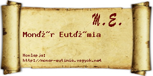Monár Eutímia névjegykártya